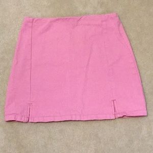 Brandy Melville pink jean mini skirt